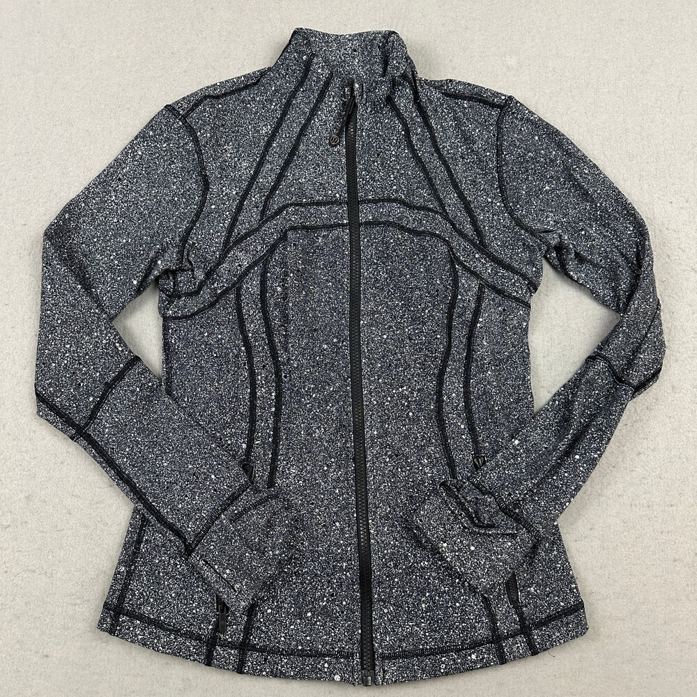 Lululemon Define Jacket Women 10 Luminesce Splatter White Black Full Zip